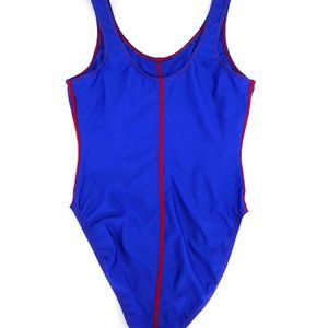Reebok Spandex Workout Leotard High-Leg SHINY Bodysuit Sz Small